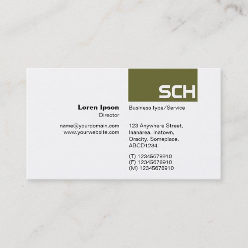 TopTag _ Olive Drab Business Card