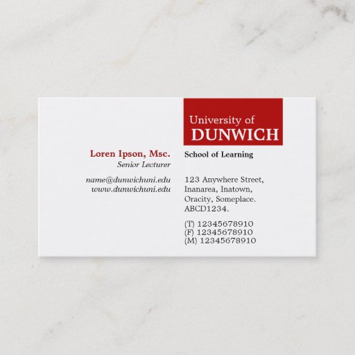 Customizable TopTag University - Ruby Red Business Cards