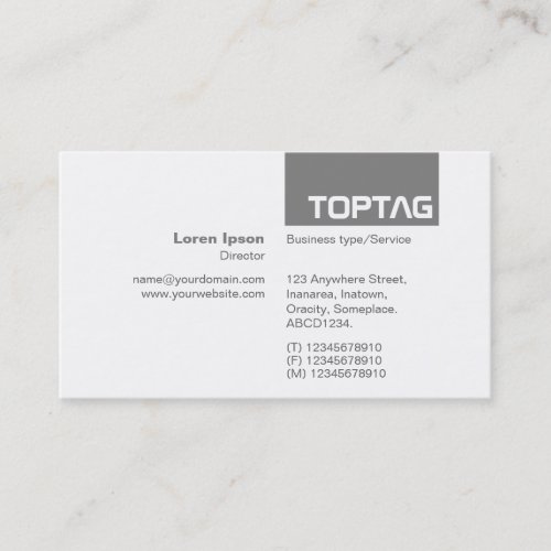TopTag v2 _ 50 Percent Black Gray Business Card