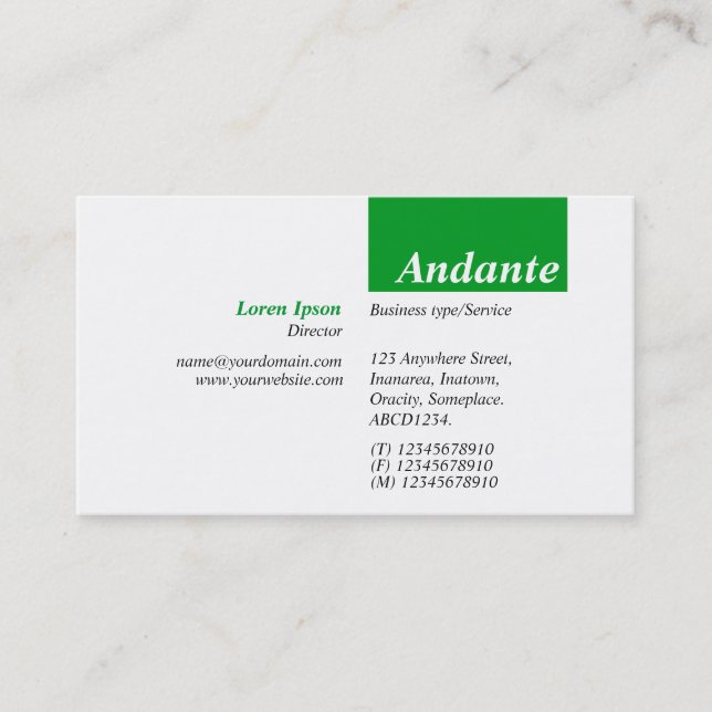 TopTag v3 - Grass Green Business Card (Front)