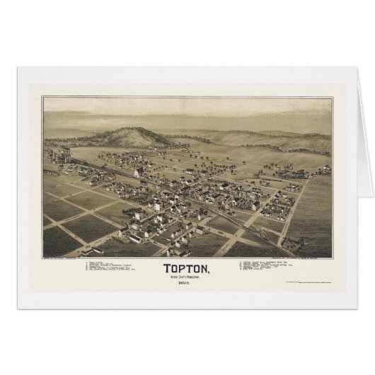 Topton, PA Panoramic Map - 1893 Cards (Front Horizontal)
