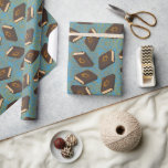 Torah Books Wrapping Paper<br><div class="desc">A Wrapping Paper For Hanukkah Patterned With The Holy Books Of The Jewish Faith</div>