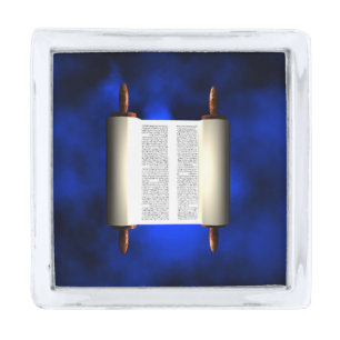 Torah Light Silver Finish Lapel Pin