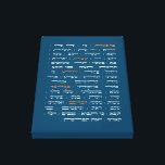 Torah Parshiot Parshas Weekly Readings in Hebrew Canvas Print<br><div class="desc">The list of all 54 weekly Torah portions (parshiot) in the original Hebrew. The names of the five books of the Hebrew Bible are in red. A beautiful and meaningful gift idea or decor item for Jewish households, schools, or synagogues. If you are looking for a gift for a bat...</div>