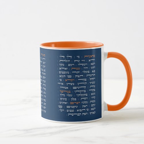 Torah Parshiot Parshas Weekly Readings in Hebrew M Mug