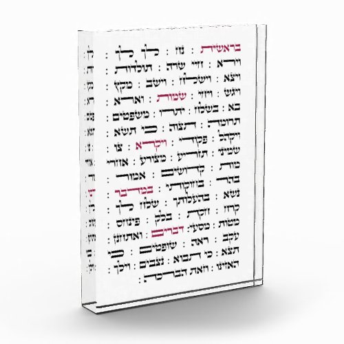 Torah Parshiot Parshas Weekly Readings in Hebrew Photo Block