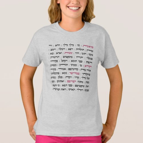 Torah Parshiot Parshas Weekly Readings in Hebrew T_Shirt
