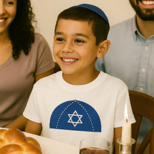 Torah Scholar Blue Kippah & Star of David T-Shirt