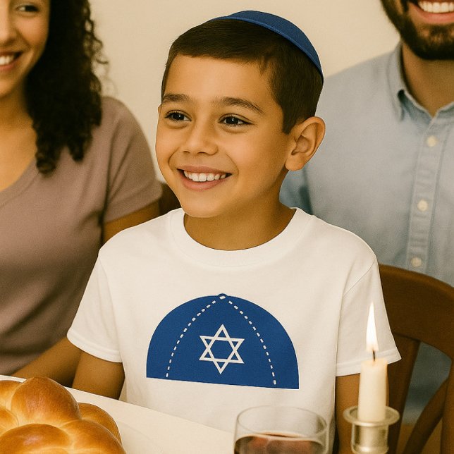 Torah Scholar Blue Kippah & Star of David T-Shirt (Creator Uploaded)