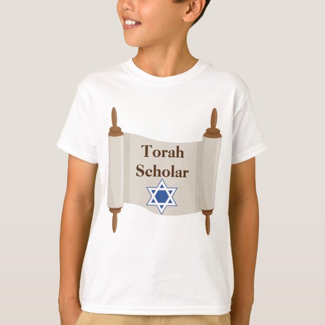 Torah Scholar Scroll Theme T-Shirt (Front)
