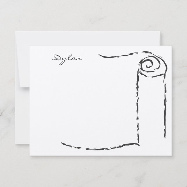 Torah Scroll Bar Mitzvah Thank You Note Card (Front)