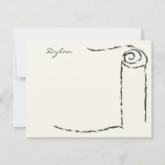 Torah Scroll Bar Mitzvah Thank You Note Card