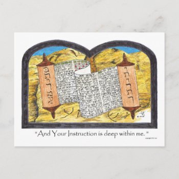 Torah Scroll Postcard by Annsart29 at Zazzle