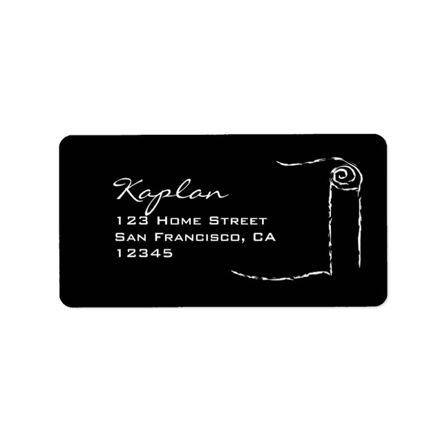 Torah Scroll Return Address Seal Label (Front)