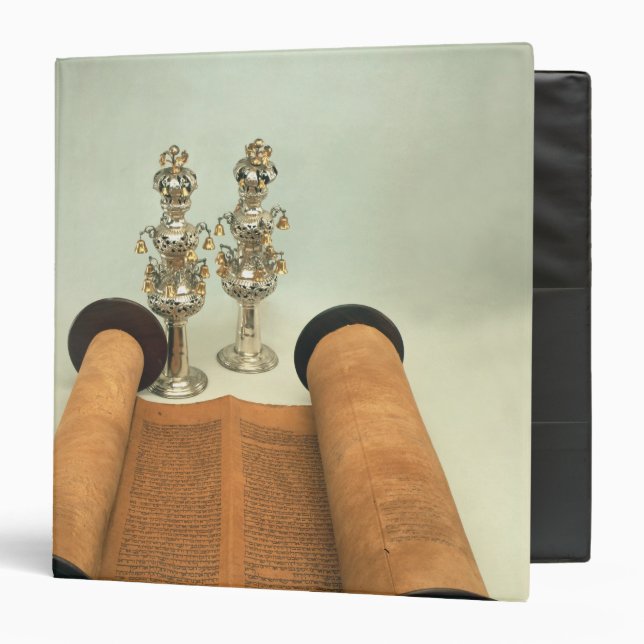 Torah scroll with Silver Crown finials Binder (Front/Inside)