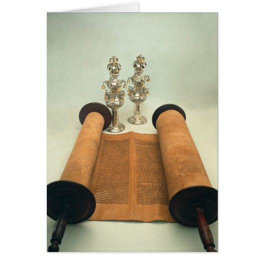 Torah scroll with Silver Crown finials Cards (Front)