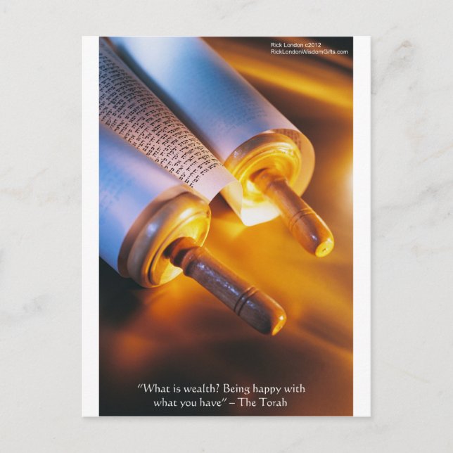 Torah Wisdom (Wealth/Happiness) Gifts, Mugs Etc Postcard (Front)