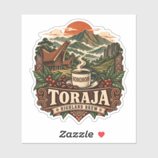 Toraja Highland Brew Vintage Indonesian Coffee Sti Sticker