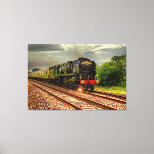Torbay Express Steam Train Engine 60" x 40" LARGE  Canvas Print