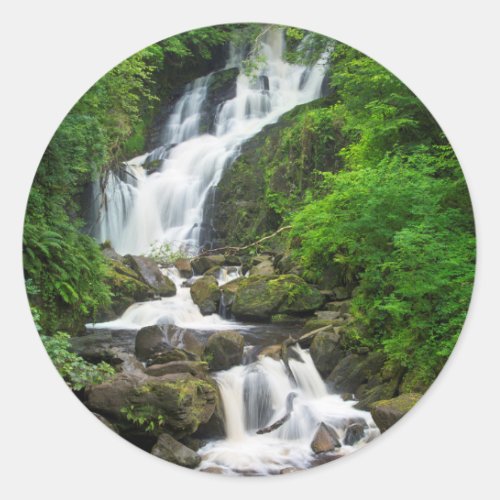 Torc waterfall scenic Ireland Classic Round Sticker