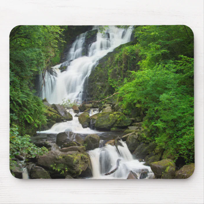 Waterfall Coaster • Cascading Water Forest Bridge Nature Gift Desk Accessory