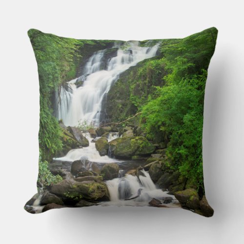 Torc waterfall scenic Ireland Throw Pillow