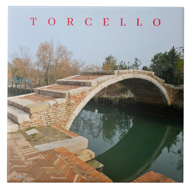 Torcello Devil's Bridge view ceramic tile (Front)