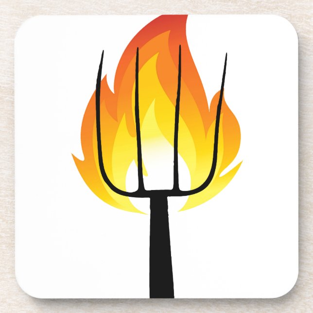 Torch and Pitchfork Beverage Coaster (Front)