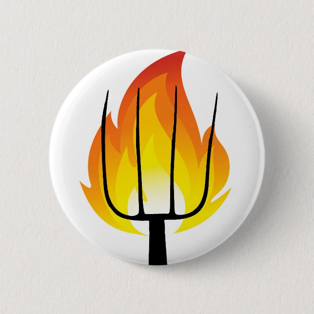 Torch and Pitchfork Button (Front)
