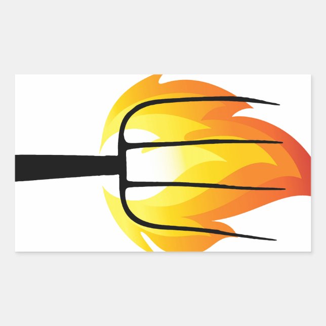 Torch and Pitchfork Rectangular Sticker (Front)