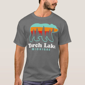 Torch Lake Beach Vacation Michigan Bear Trees T-Shirt