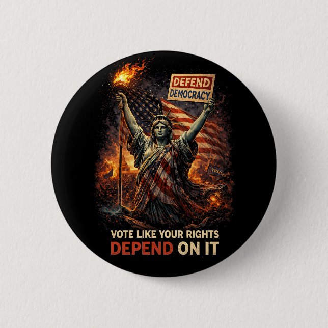Torch of Democracy Button (Front)