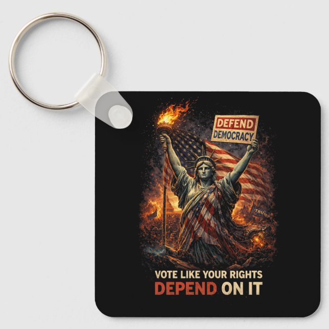 Torch of Democracy Keychain (Front)