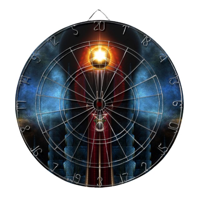 Torch Stone Tower Fractal Art Dart Board (Front)