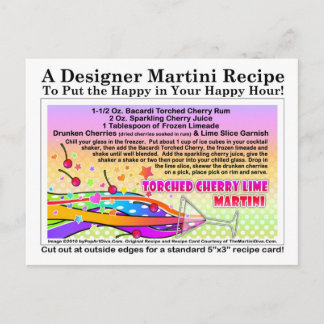 Torched Cherry Lime Martini Recipe Postcard
