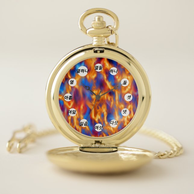 Torched (Korean Face) by Kenneth Yoncich Pocket Watch (Inside)