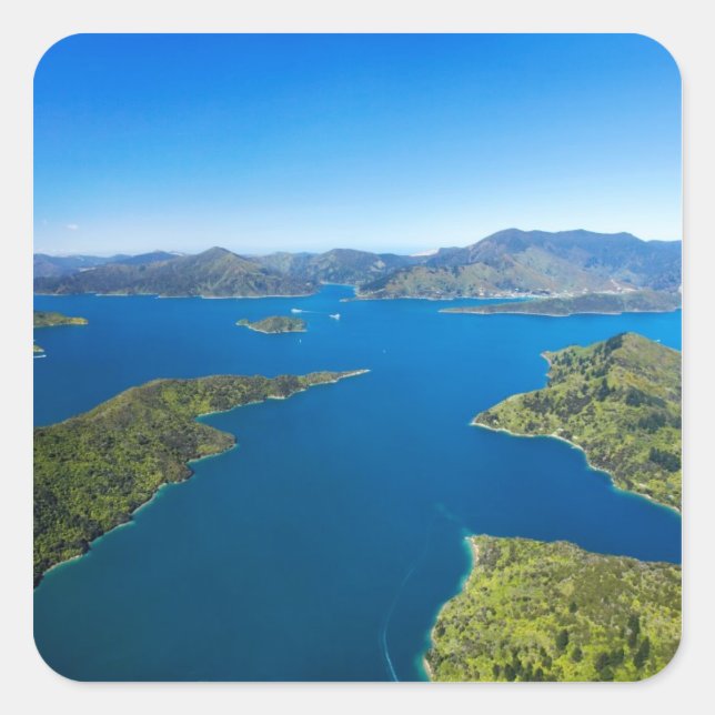 Torea Bay, Queen Charlotte Sound, Marlborough Square Sticker (Front)