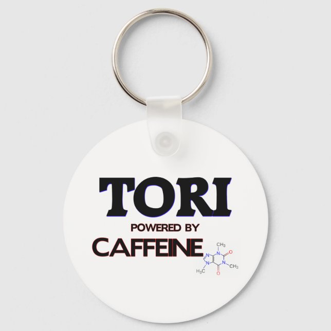 Tori powered by caffeine keychain (Front)