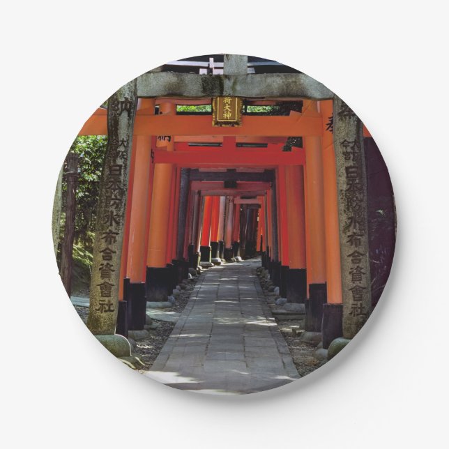 Torii gates - Kyoto, Japan, Asia Paper Plates (Front)