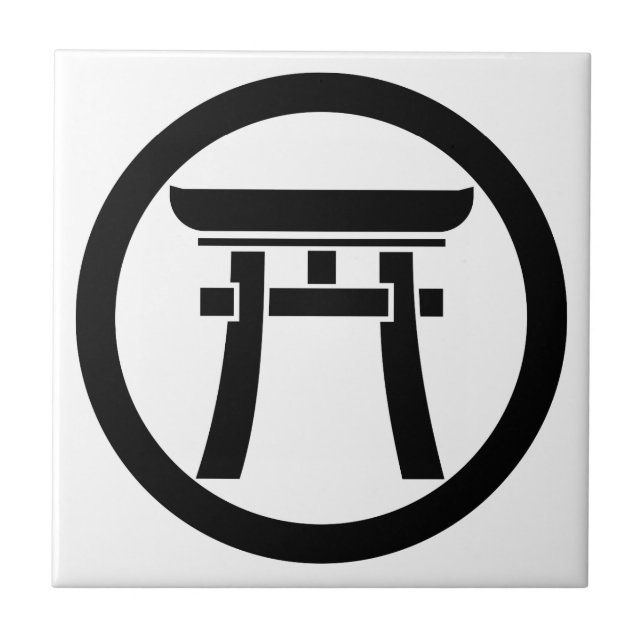 Torii in a circle ceramic tile (Front)