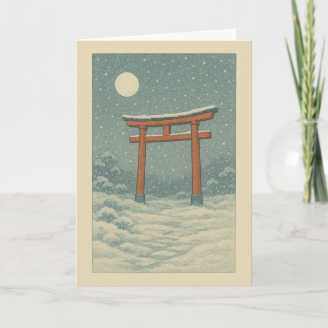 Torii in Snow Christmas Card (Front)