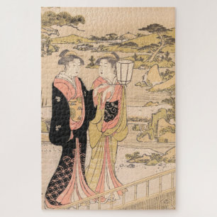 Torii Kiyonaga Two Women in a Garden japanese art Jigsaw Puzzle