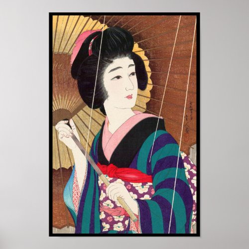 Torii Kotondo Twelve Aspects of Women Rain Poster