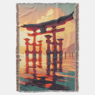 Torii of the Rising Light Throw Blanket