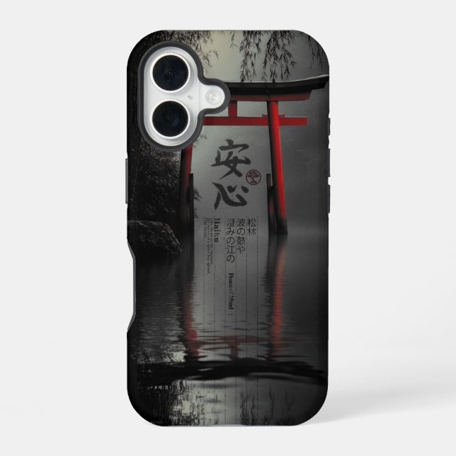 Torii Tranquility: Peace of Mind in Reflection Iphone Case (Back)