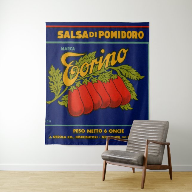 Torino salsa di pomodoro aka tomato paste print tapestry (In Situ)
