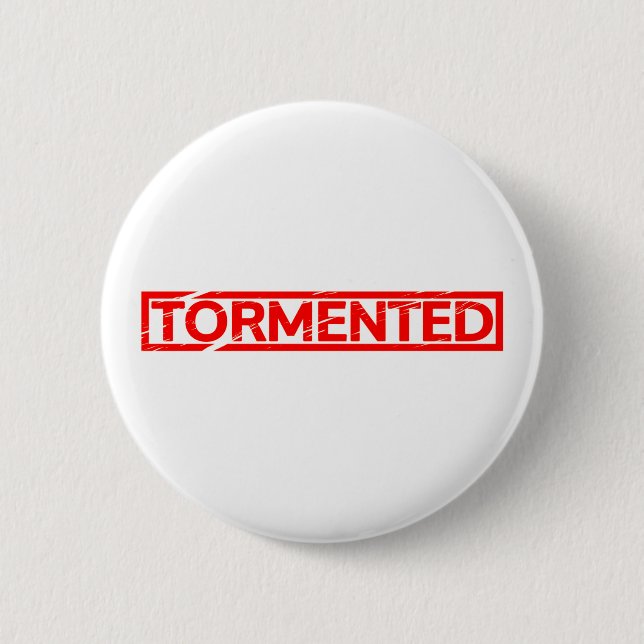 Tormented Stamp Pinback Button (Front)
