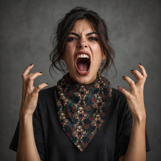 Tormented Woman Haunting Scream Bandana (Tormented Woman Haunting Scream Bandana)