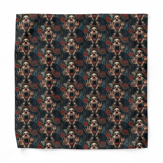 Tormented Woman Haunting Scream Bandana (Front)
