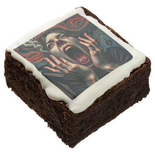 Tormented Woman Haunting Scream Brownie (Angled)